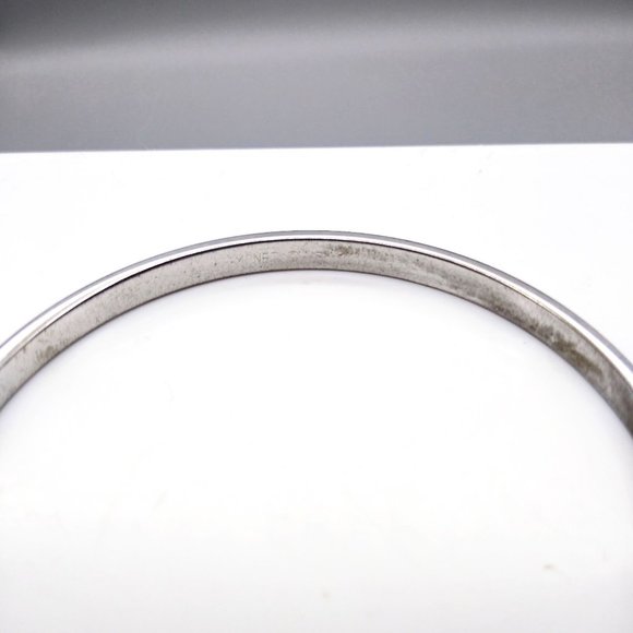Vintage Monet Skinny Bangle, Silver Tone Textured Minimalist or Stackable - Picture 4 of 5